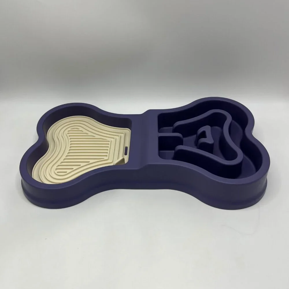 Pet Slow Feeder Bowl, Silicone Licking Mat, Anti-Slip & Anti-Tip